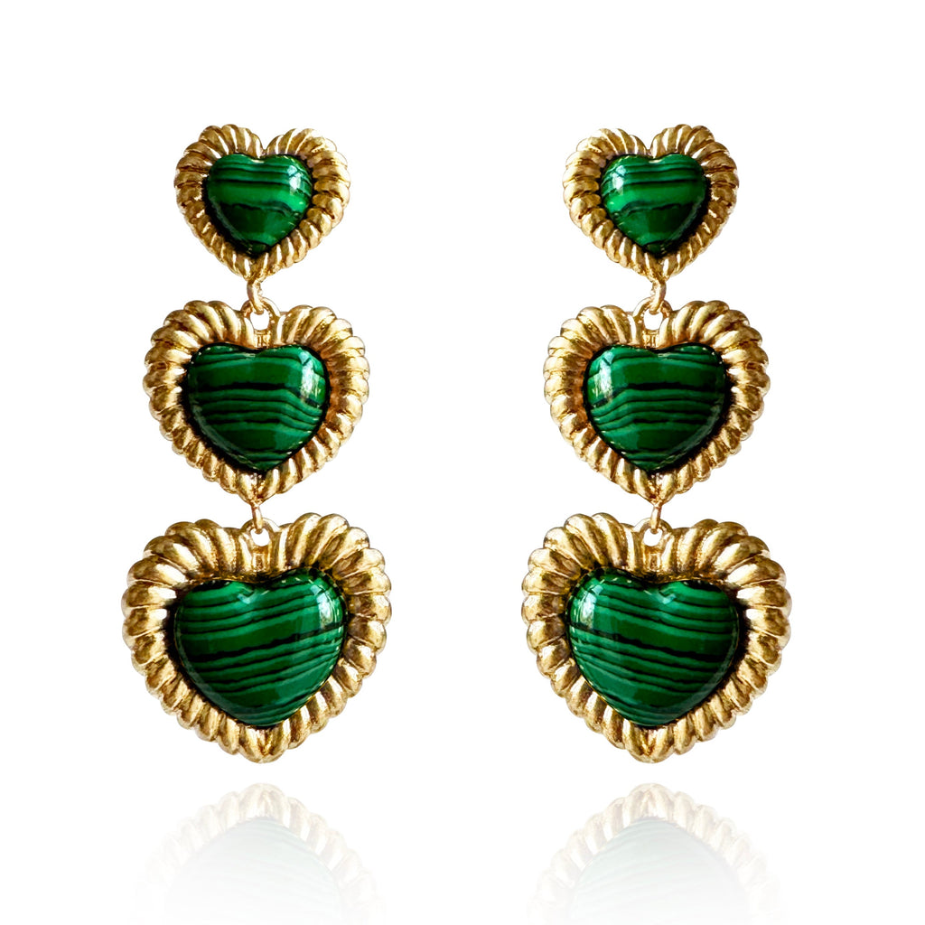 Sloan Triple Heart Earrings Four Colors Available