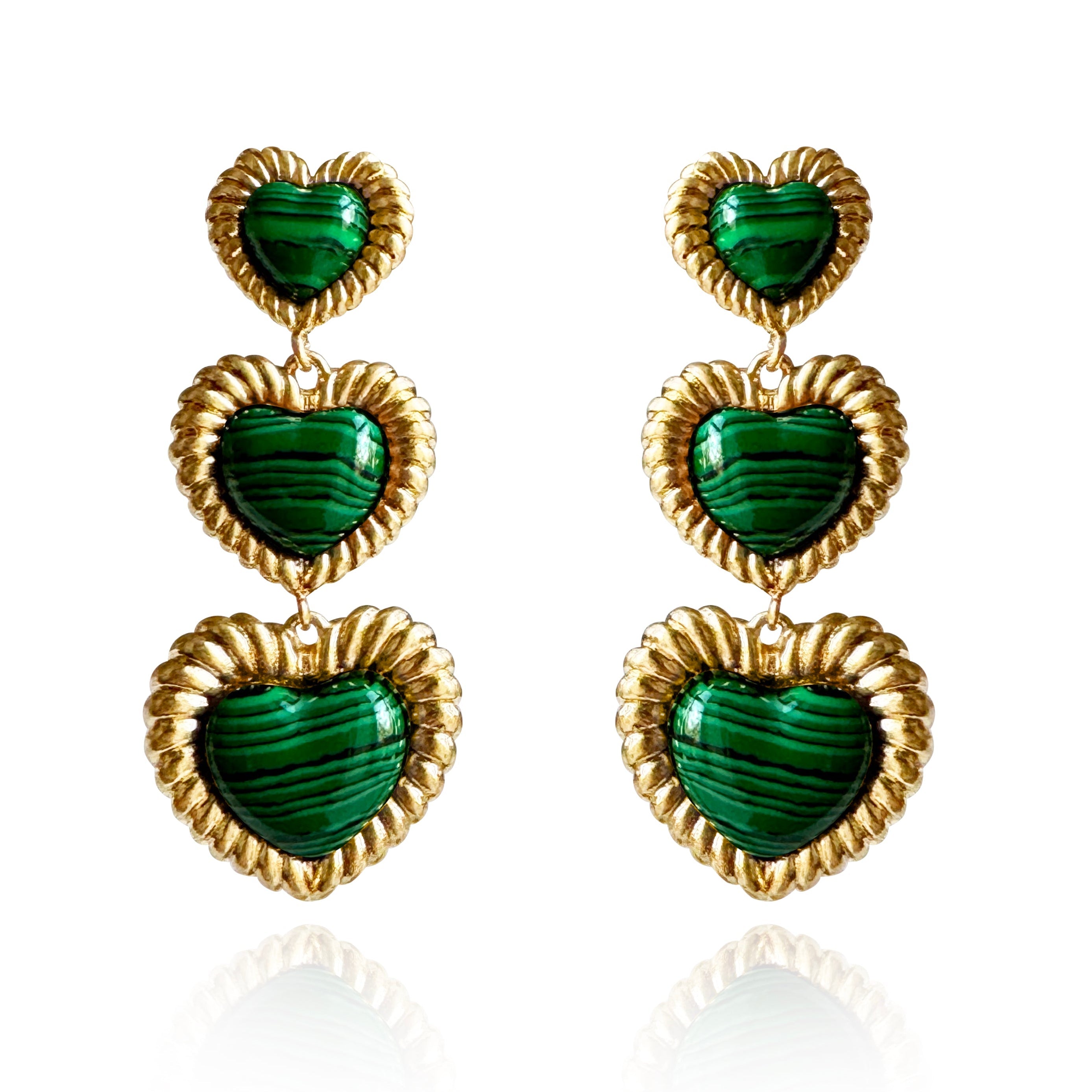 Sloan Triple Heart Earrings Four Colors Available