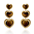Sloan Triple Heart Earrings Four Colors Available