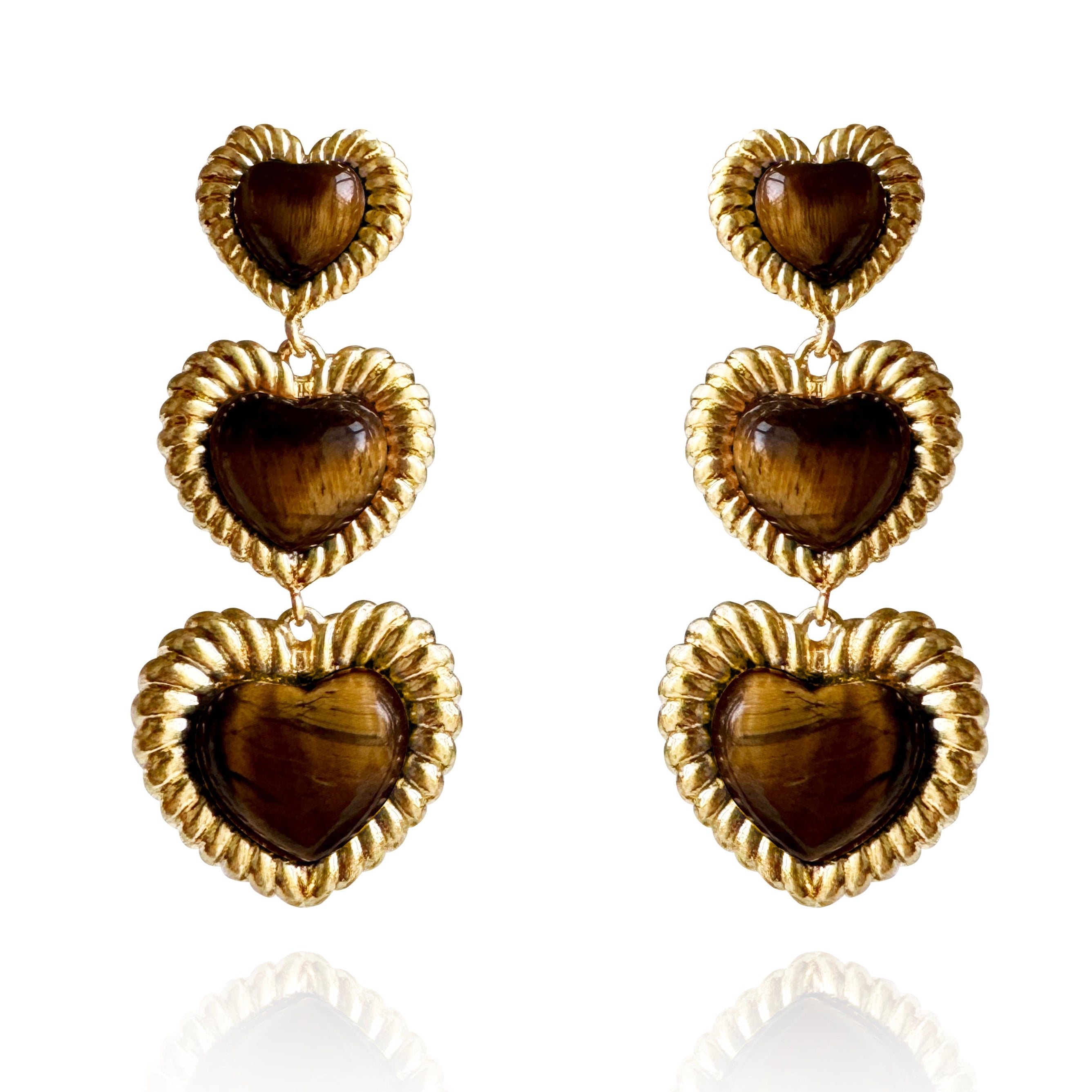 Sloan Triple Heart Earrings Four Colors Available