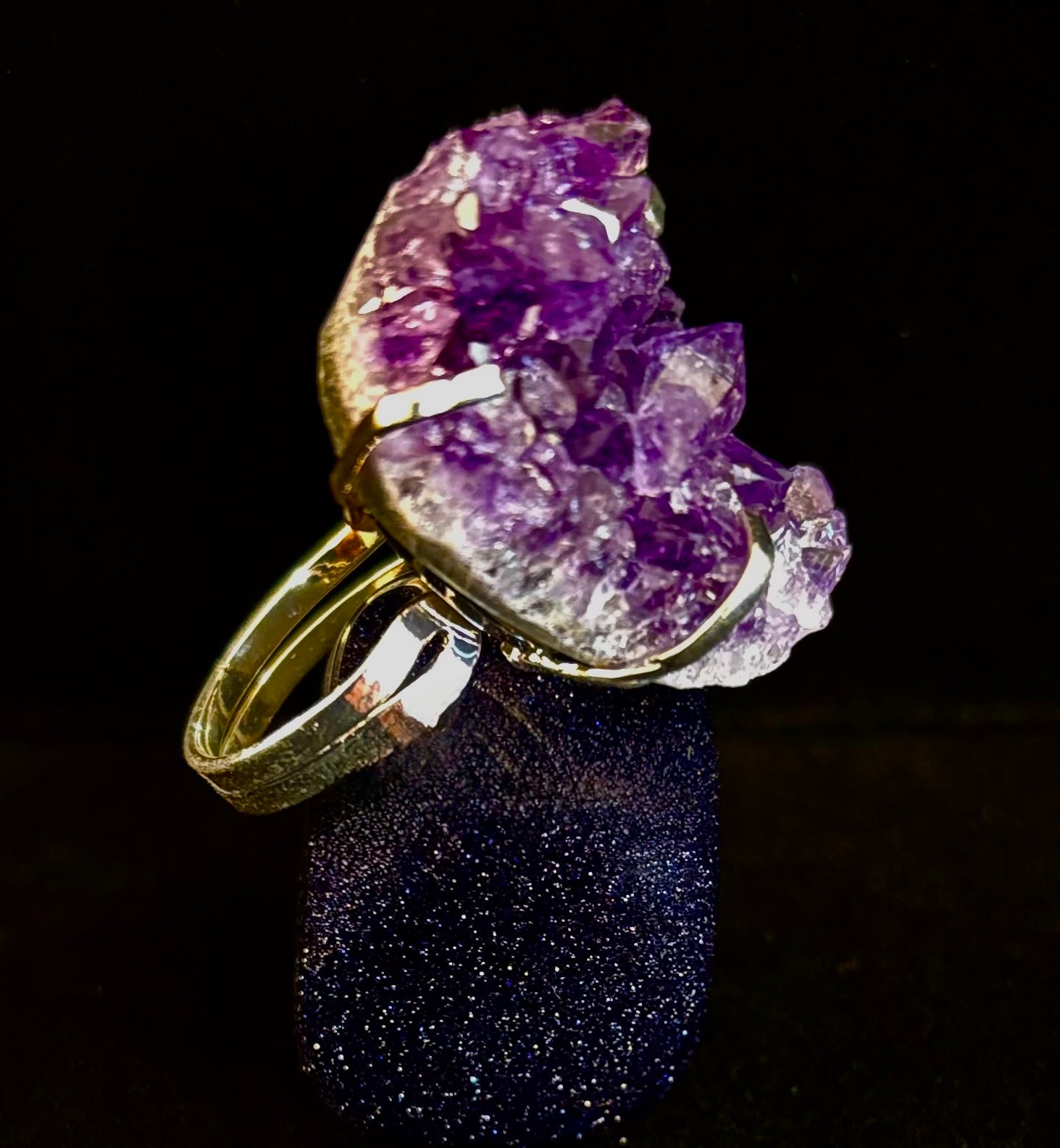 Natural Amethyst Geode Statement Ring – Handmade in Brazil | | Wiccan Center