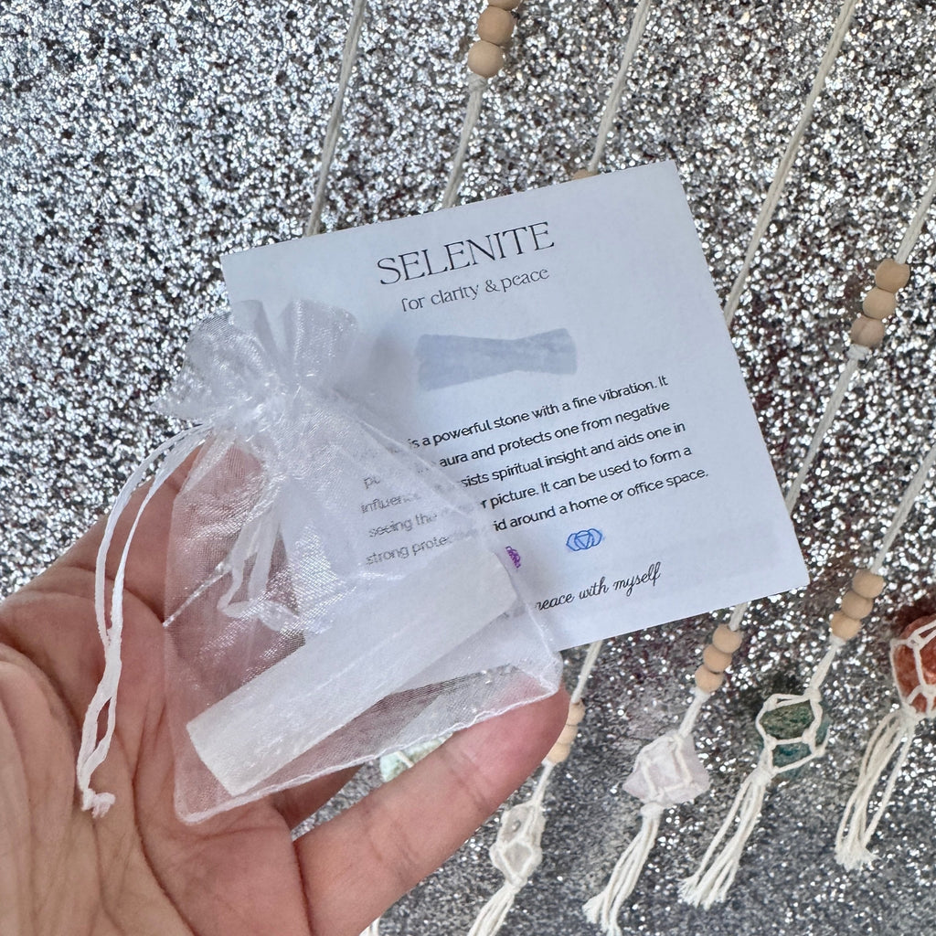 Mini Selenite Stick for Purification, in Gift Bag 2.25"
