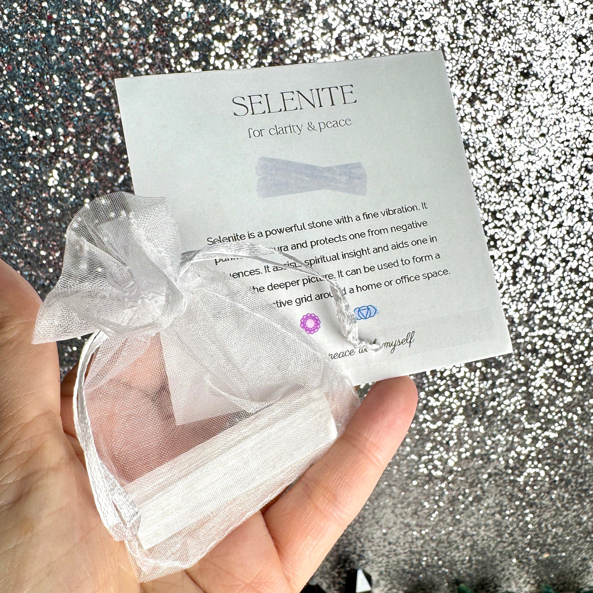 Mini Selenite Stick for Purification, in Gift Bag 2.25"
