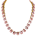 Cara Pink Crystal Emerald Cut Necklace