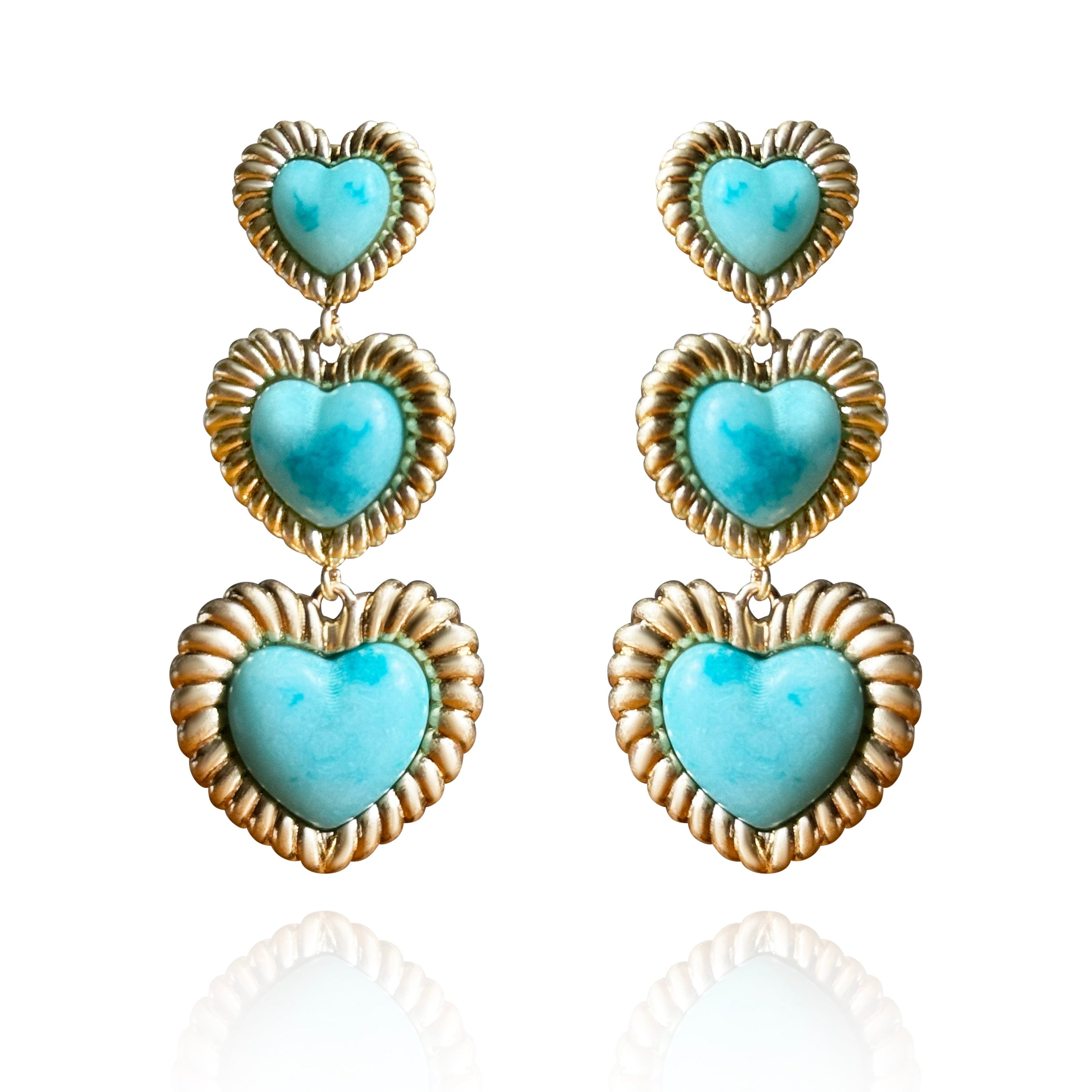 Sloan Triple Heart Earrings Four Colors Available