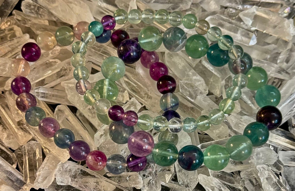 Natural Fluorite Spiritual Healing Bracelet – 6mm, 8mm or 10mm Gemstone Beads | | Wiccan Center