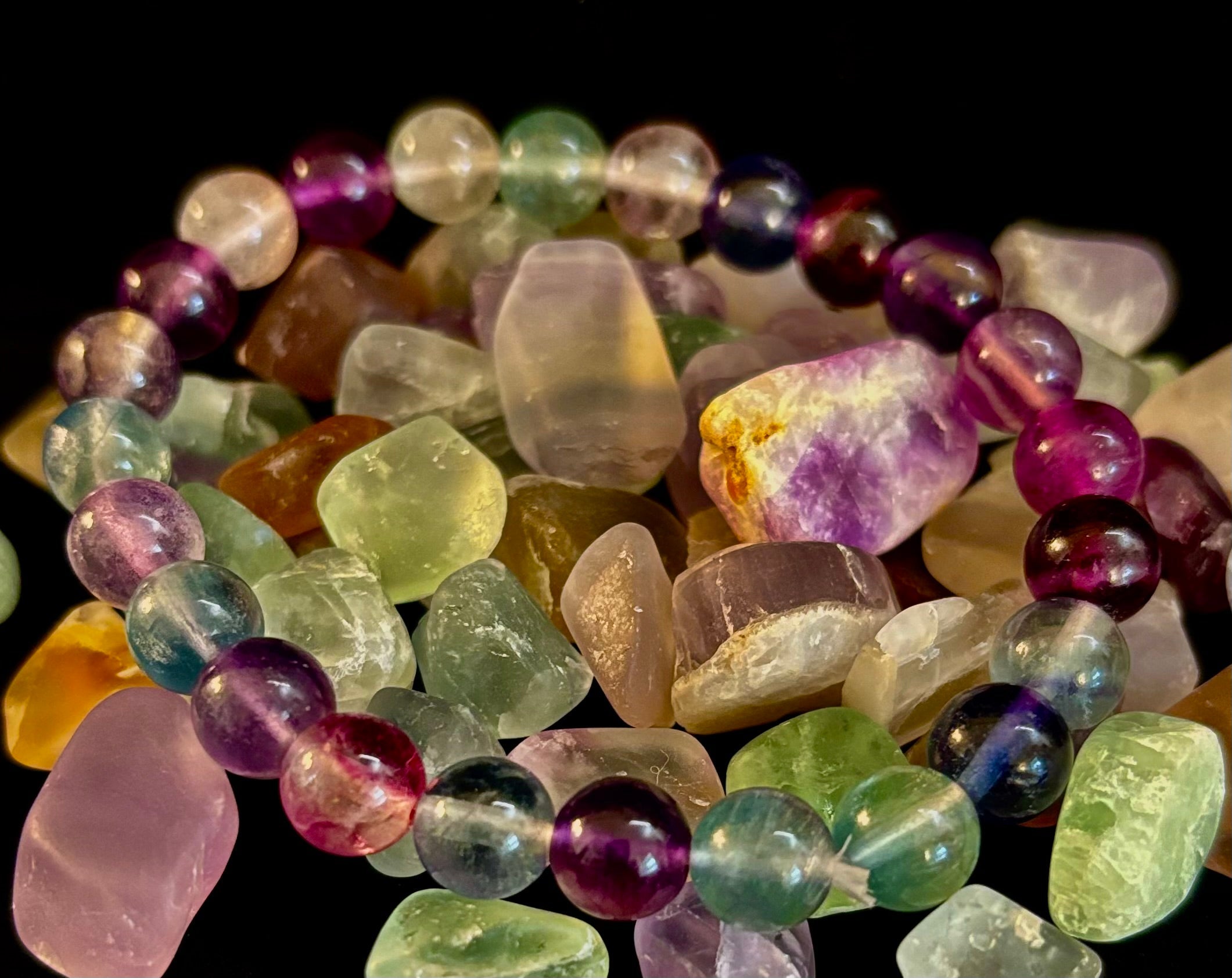 Natural Fluorite Spiritual Healing Bracelet – 6mm, 8mm or 10mm Gemstone Beads | | Wiccan Center