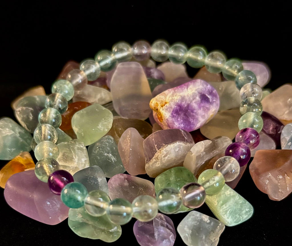 Natural Fluorite Spiritual Healing Bracelet – 6mm, 8mm or 10mm Gemstone Beads | | Wiccan Center