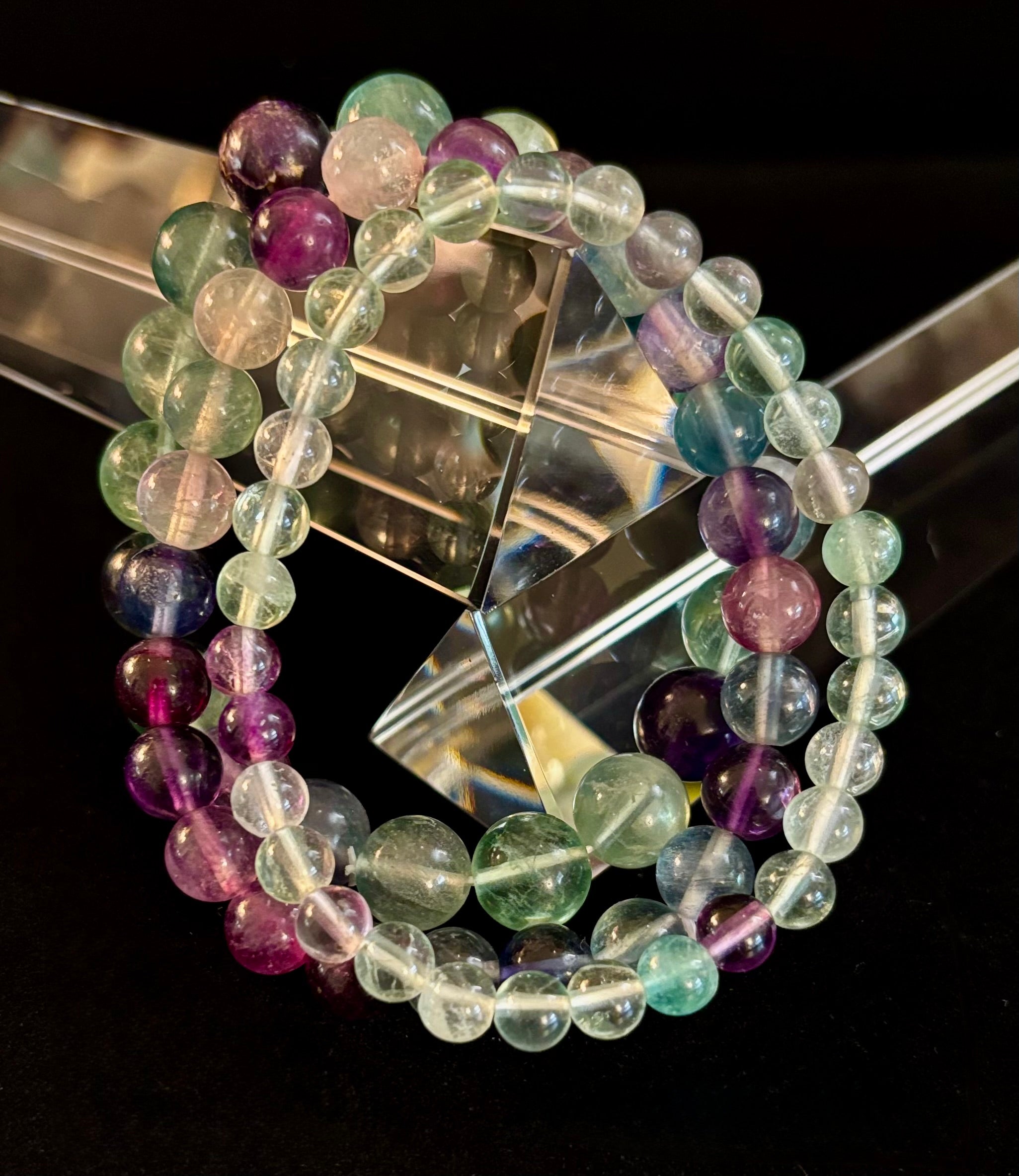 Natural Fluorite Spiritual Healing Bracelet – 6mm, 8mm or 10mm Gemstone Beads | | Wiccan Center