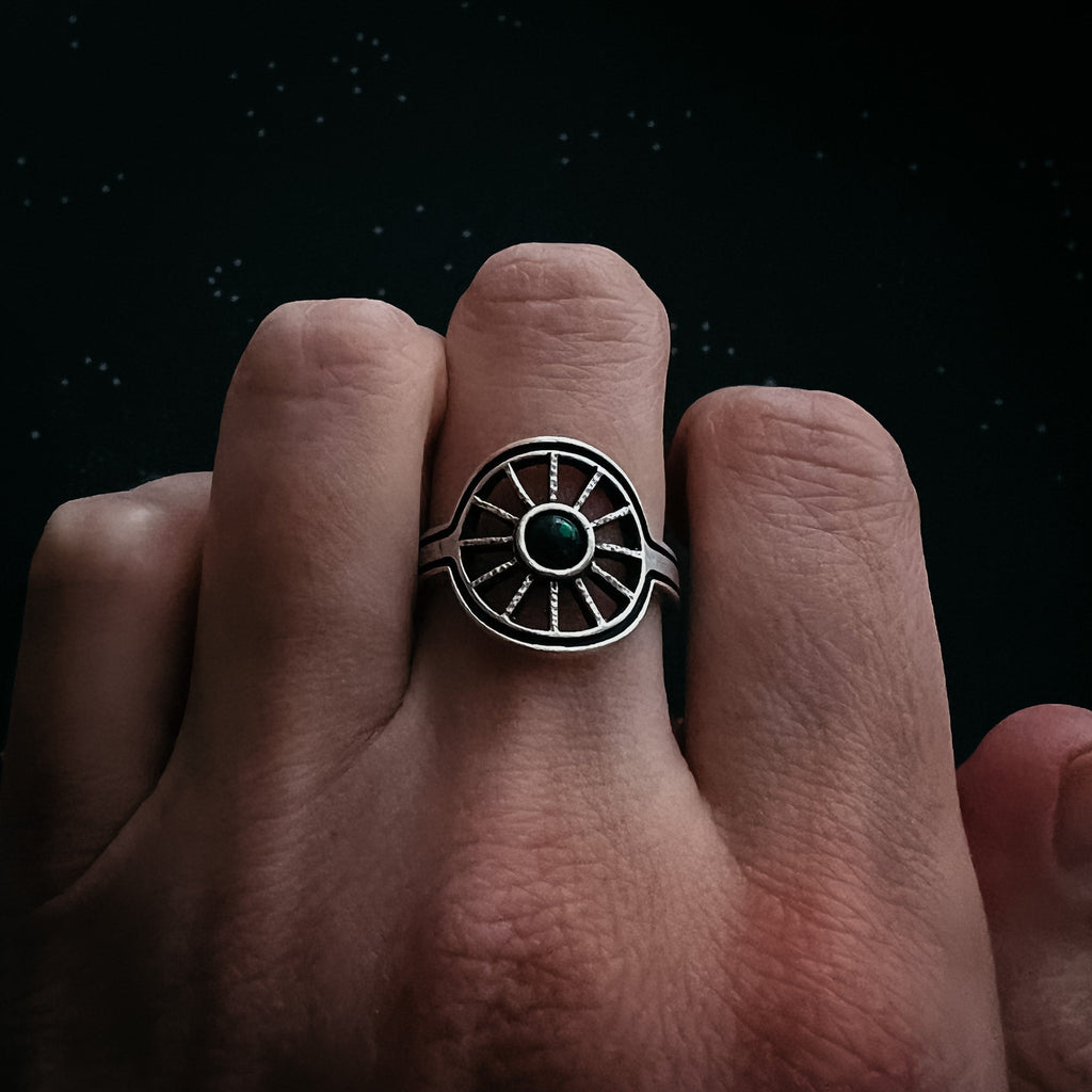 Midnight Sun Ring with Black Opal | Ring | Wiccan Center