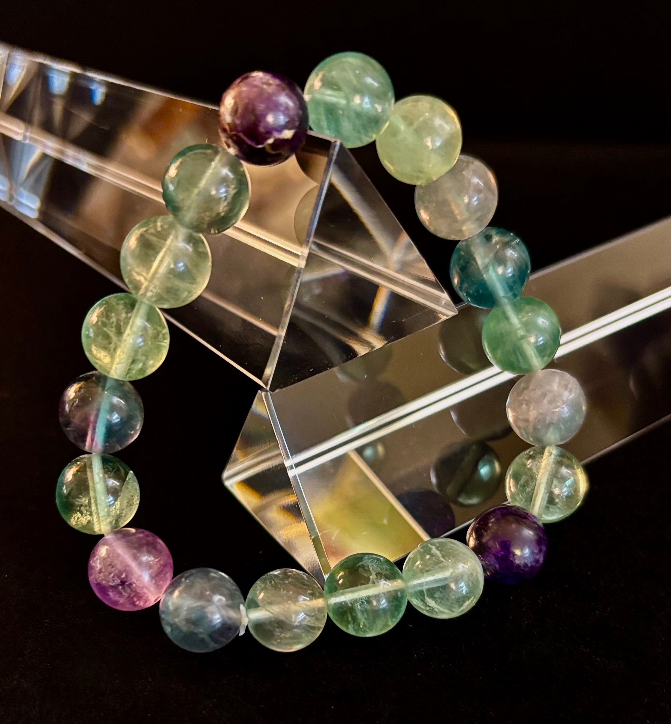 Natural Fluorite Spiritual Healing Bracelet – 6mm, 8mm or 10mm Gemstone Beads | | Wiccan Center