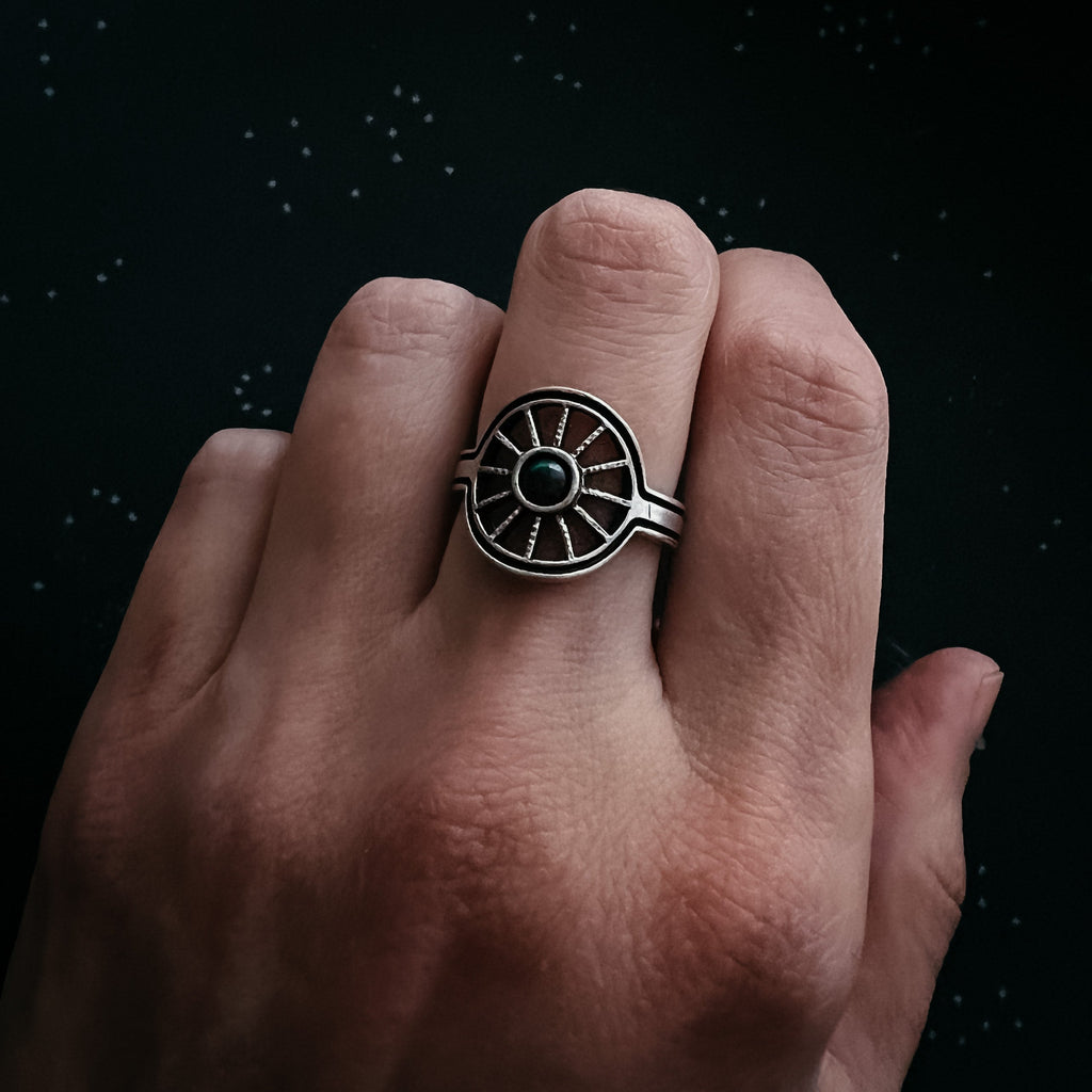 Midnight Sun Ring with Black Opal | Ring | Wiccan Center