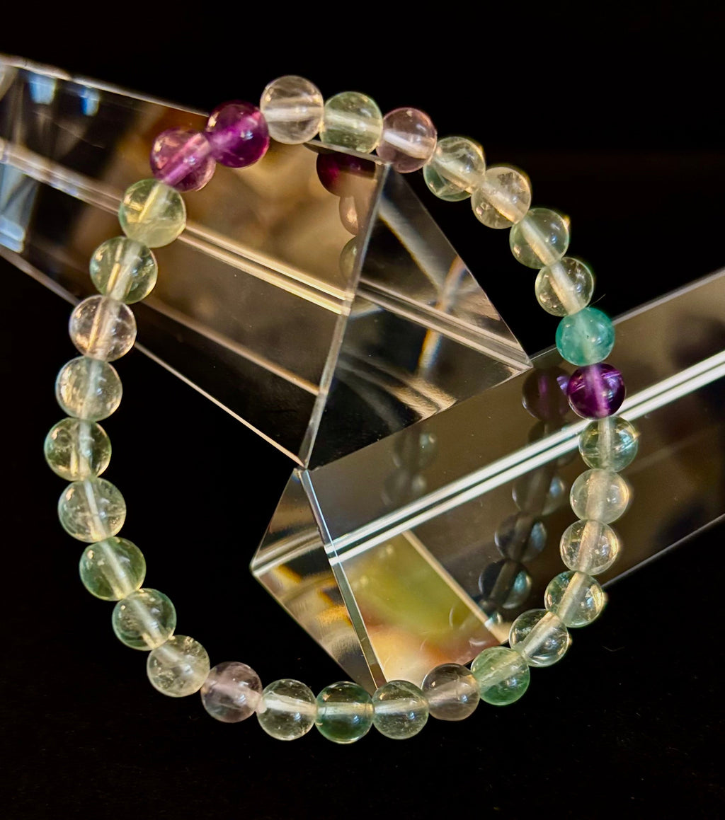 Natural Fluorite Spiritual Healing Bracelet – 6mm, 8mm or 10mm Gemstone Beads | | Wiccan Center