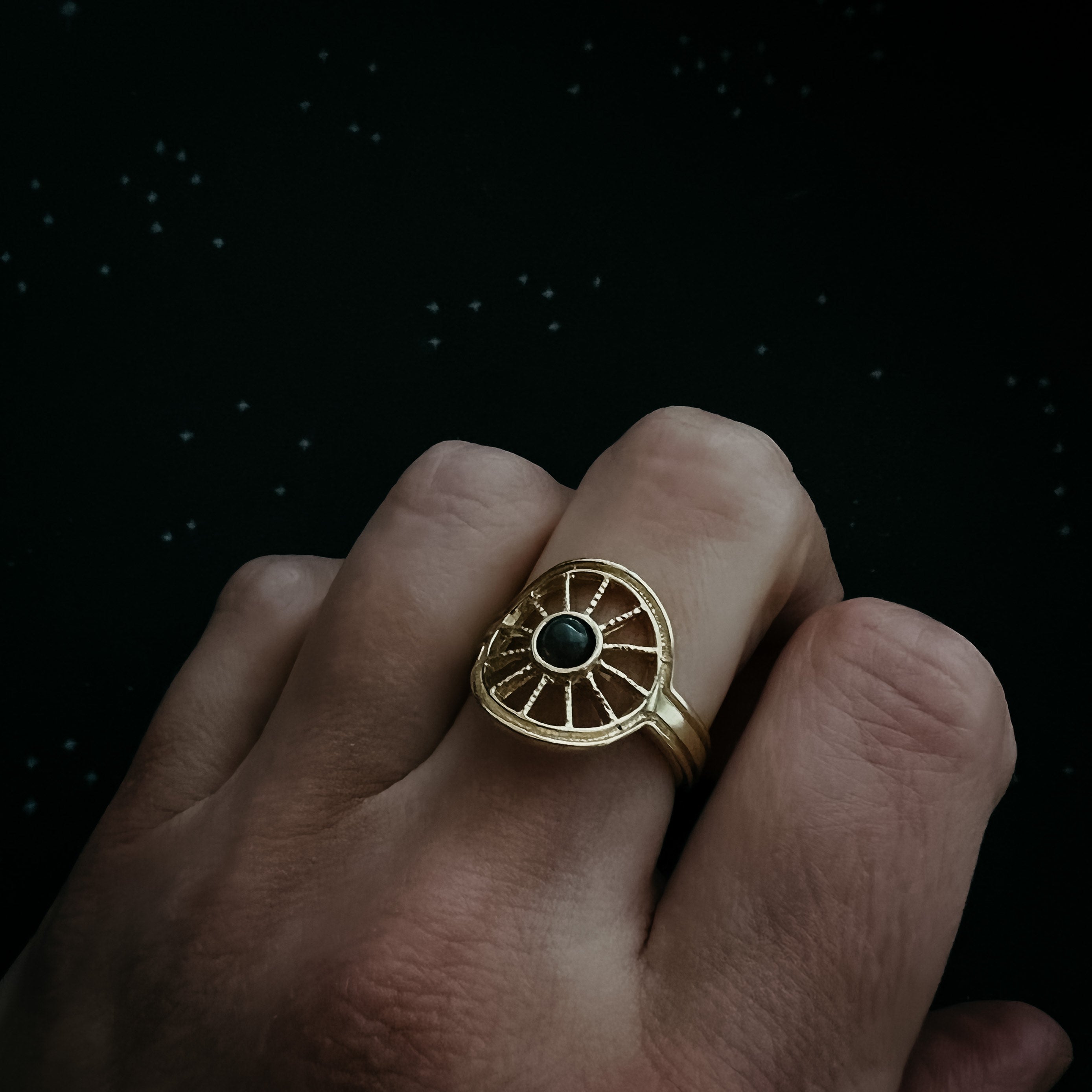 Midnight Sun Ring with Black Opal | Ring | Wiccan Center
