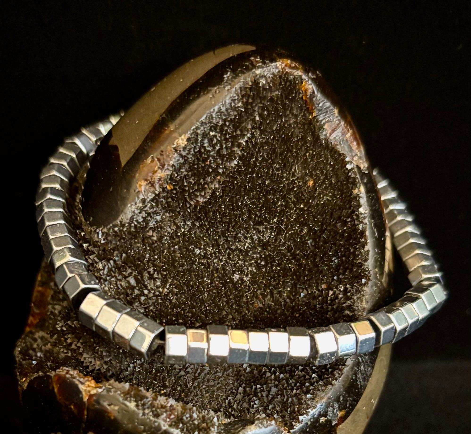 Sleek Silver Cube Beaded Bracelet – Minimalist Style for Any Occasion | | Wiccan Center