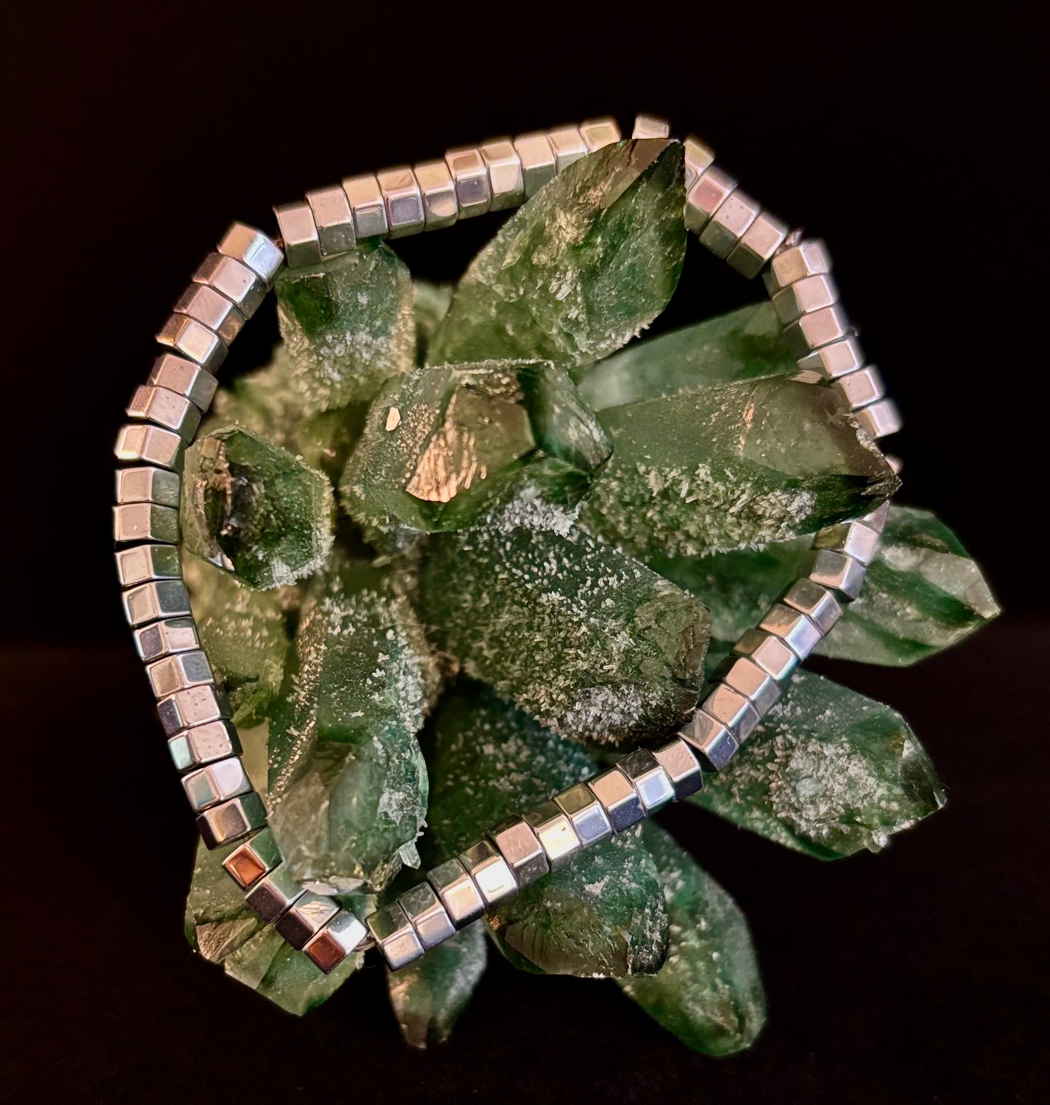 Sleek Silver Cube Beaded Bracelet – Minimalist Style for Any Occasion | | Wiccan Center