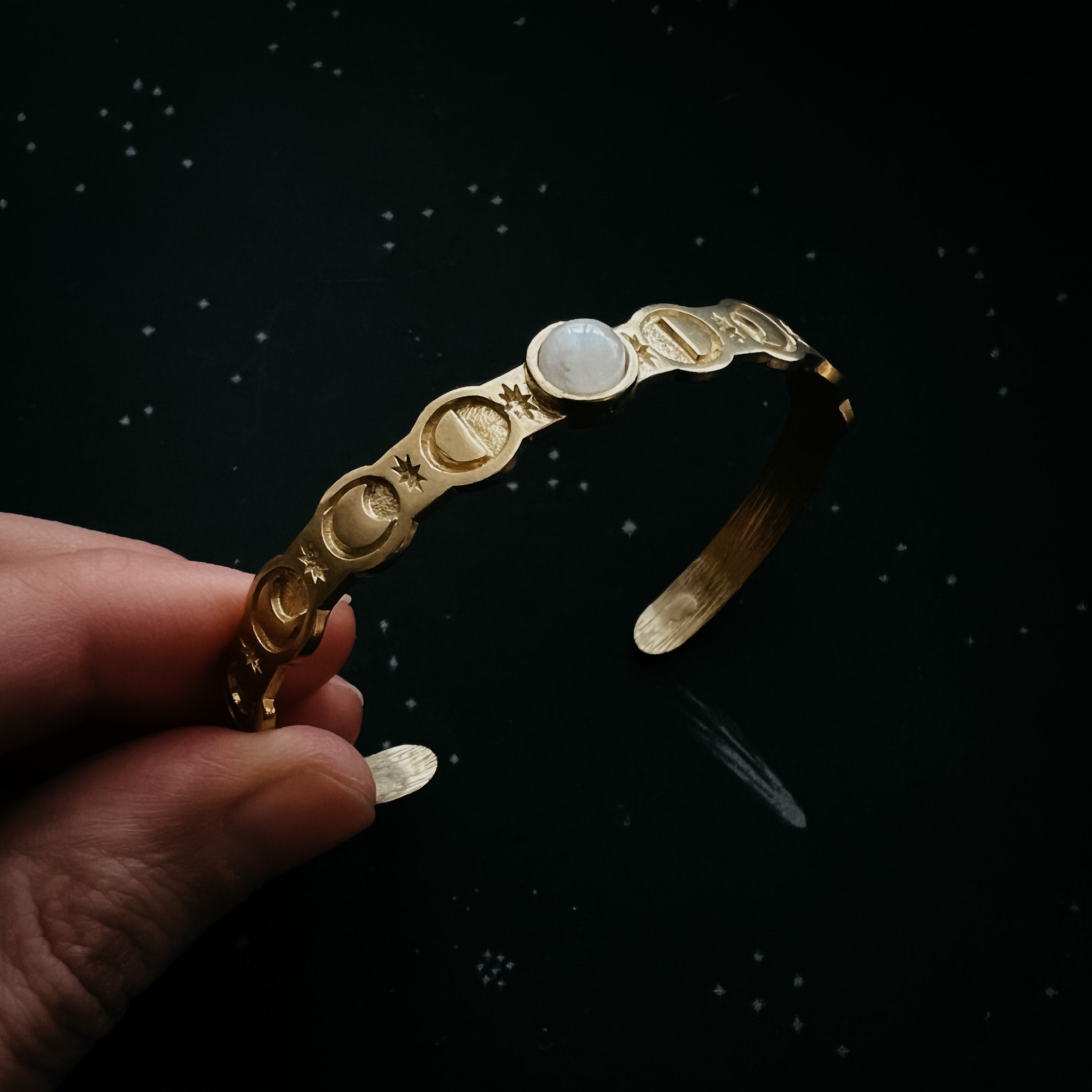 Moon Goddess Bracelet with Rainbow Moonstone | Bracelet | Wiccan Center