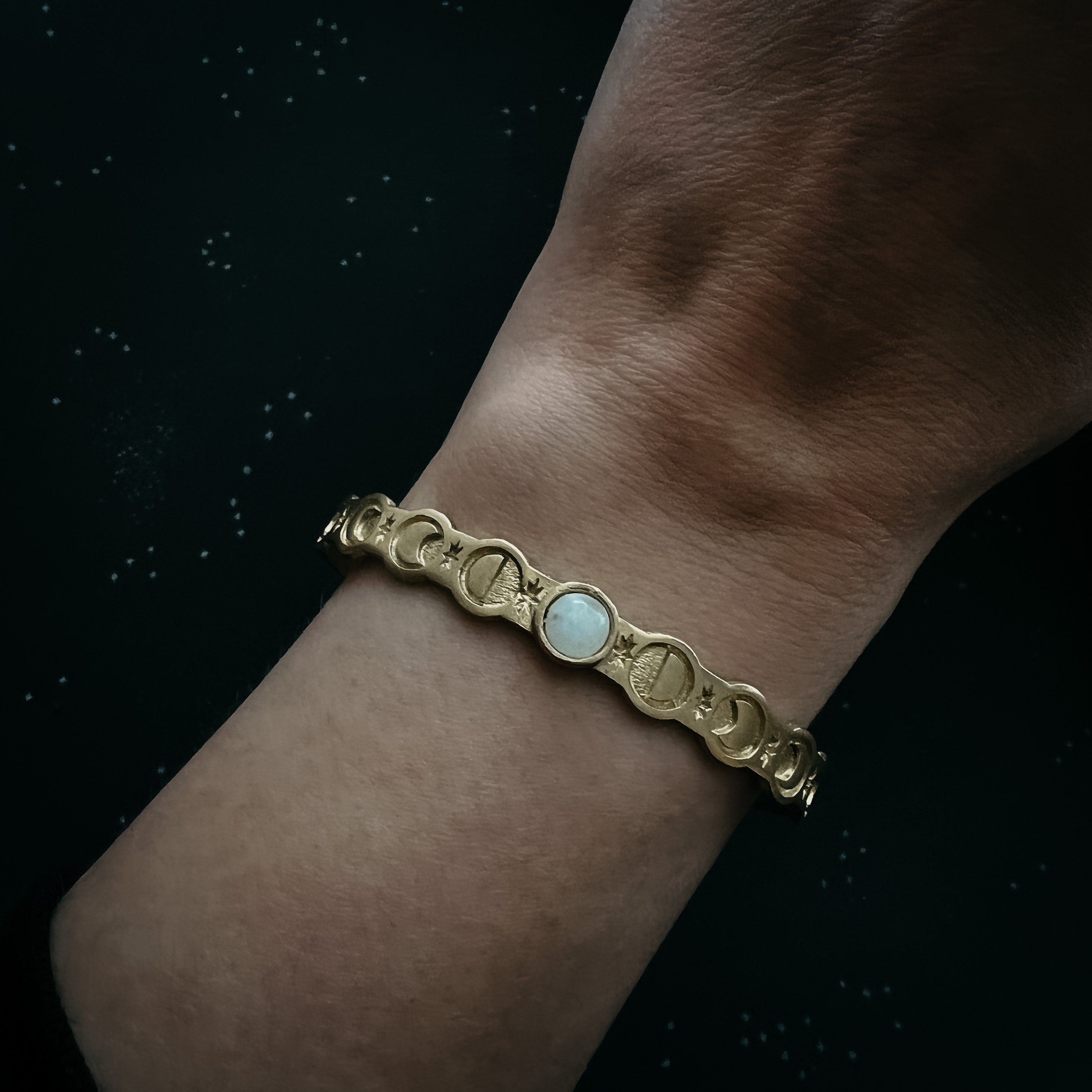 Moon Goddess Bracelet with Rainbow Moonstone | Bracelet | Wiccan Center