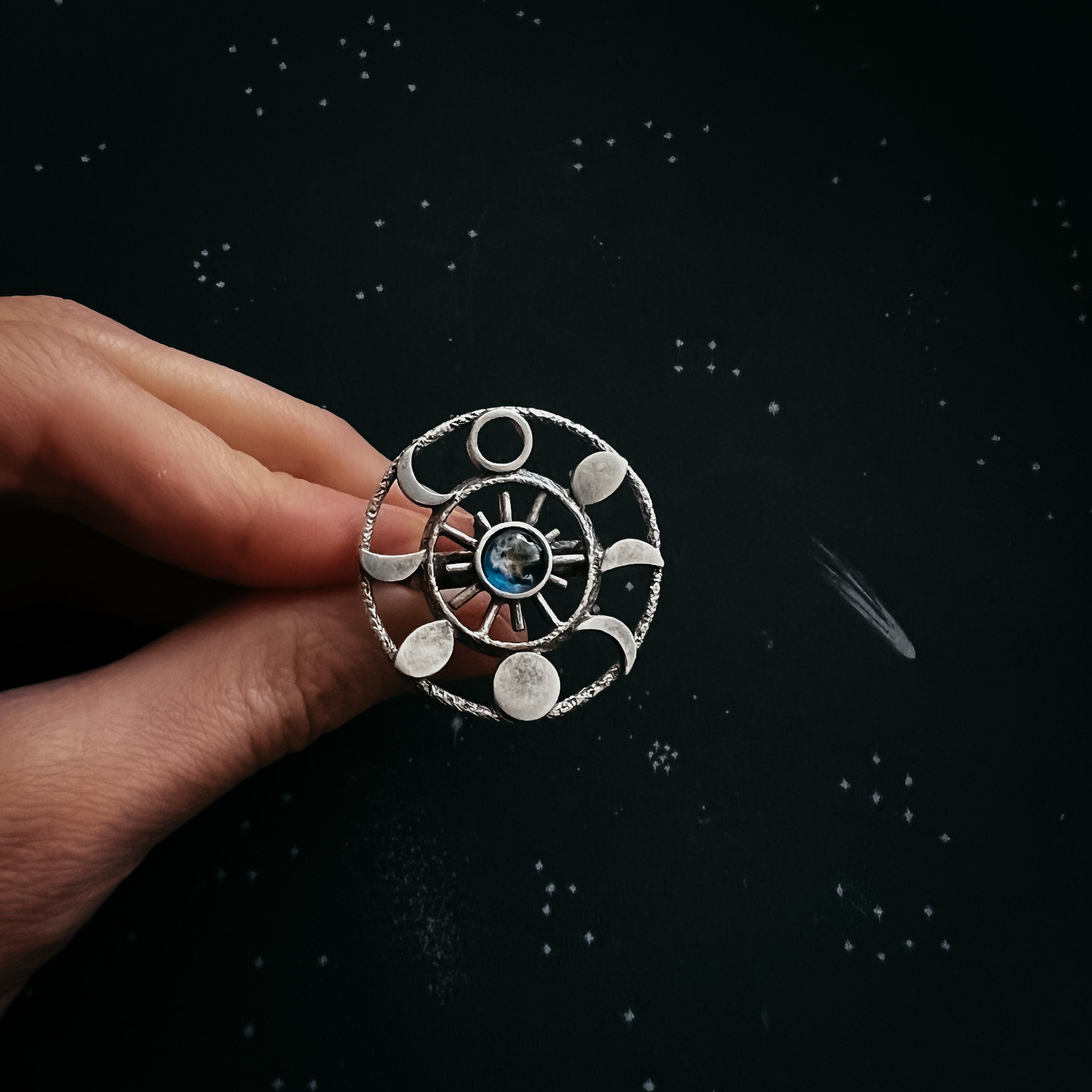 Large Moon Phase Statement Cocktail Ring | Ring | Wiccan Center