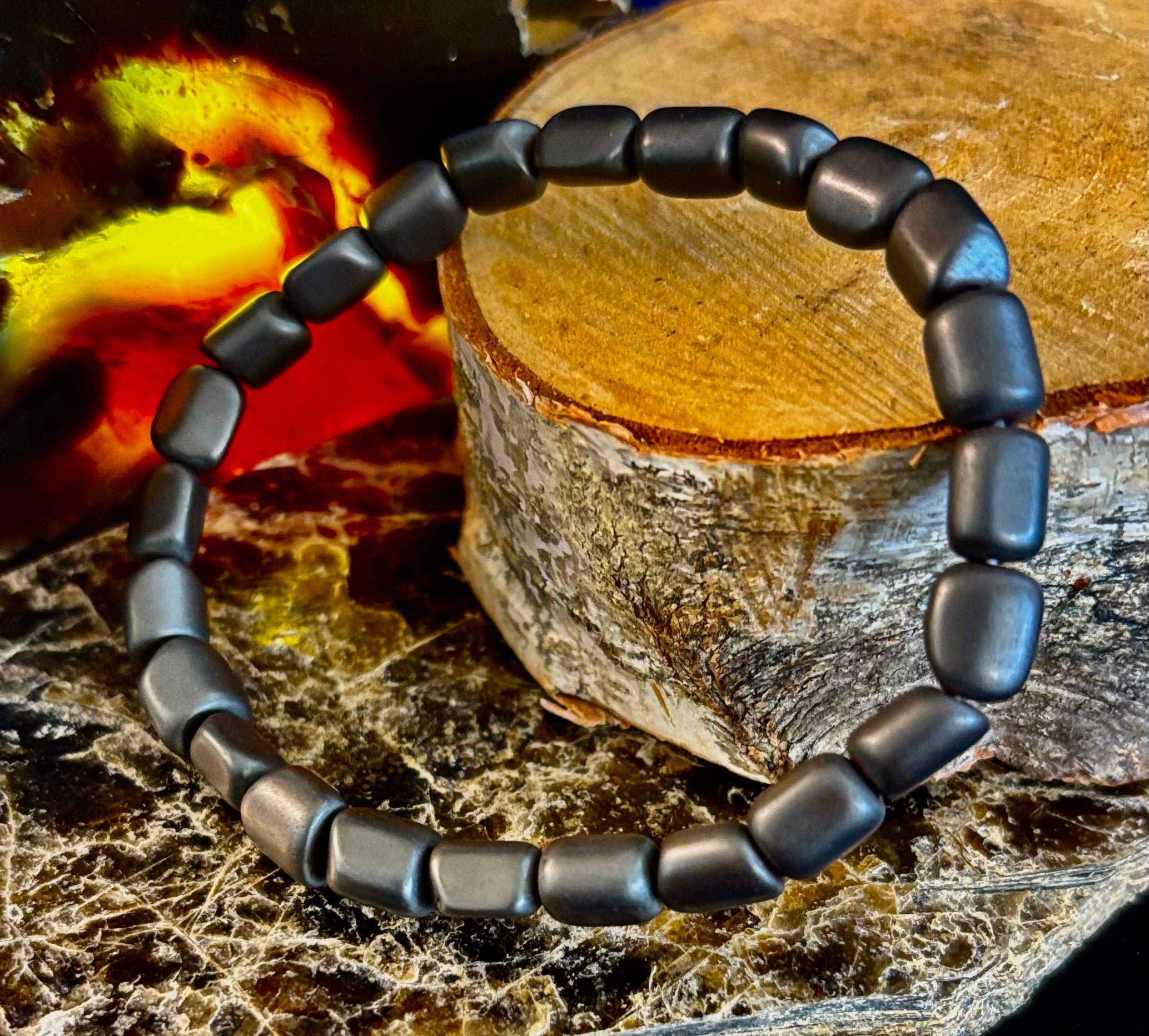 Hematite Bead Bracelet – Gunmetal, Gold & Silver (Medium–Large Wrists) | | Wiccan Center