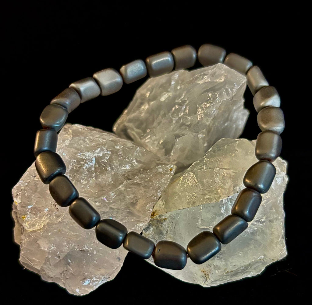 Hematite Bead Bracelet – Gunmetal, Gold & Silver (Medium–Large Wrists) | | Wiccan Center