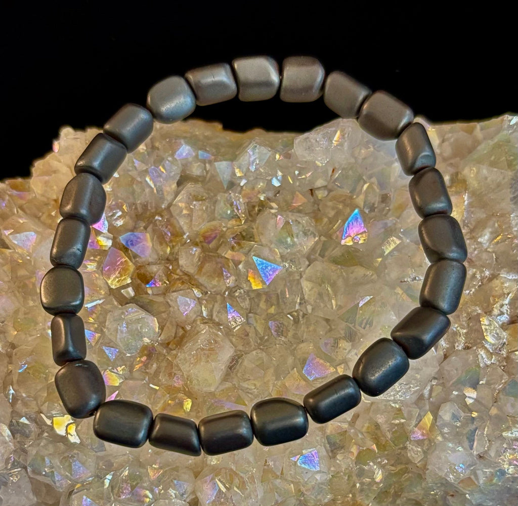 Hematite Bead Bracelet – Gunmetal, Gold & Silver (Medium–Large Wrists) | | Wiccan Center