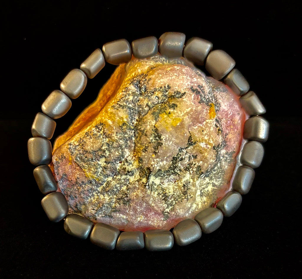 Hematite Bead Bracelet – Gunmetal, Gold & Silver (Medium–Large Wrists) | | Wiccan Center