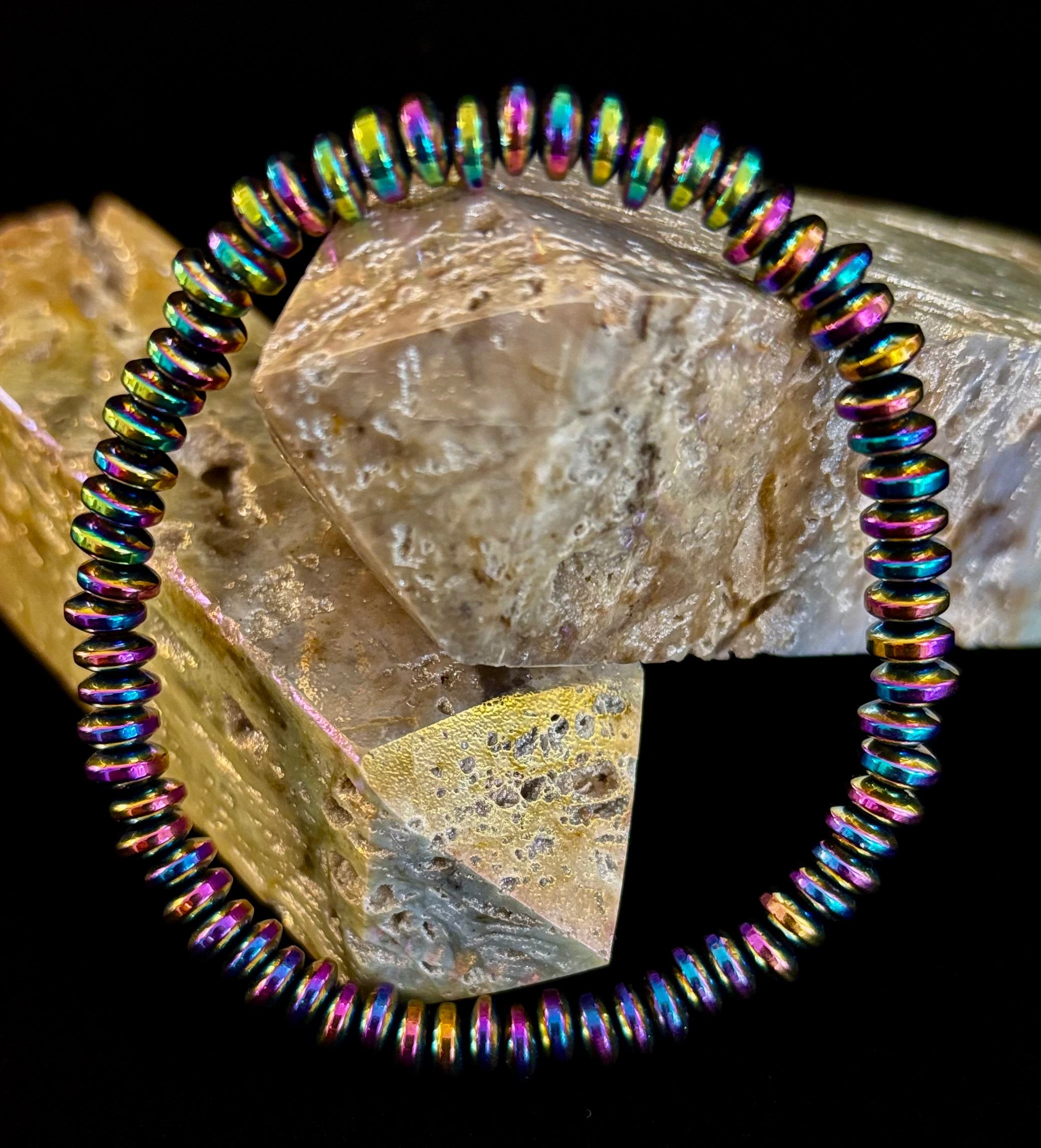 🌈 Rainbow Hue Metal Bracelet – Medium to Large Wrists | | Wiccan Center