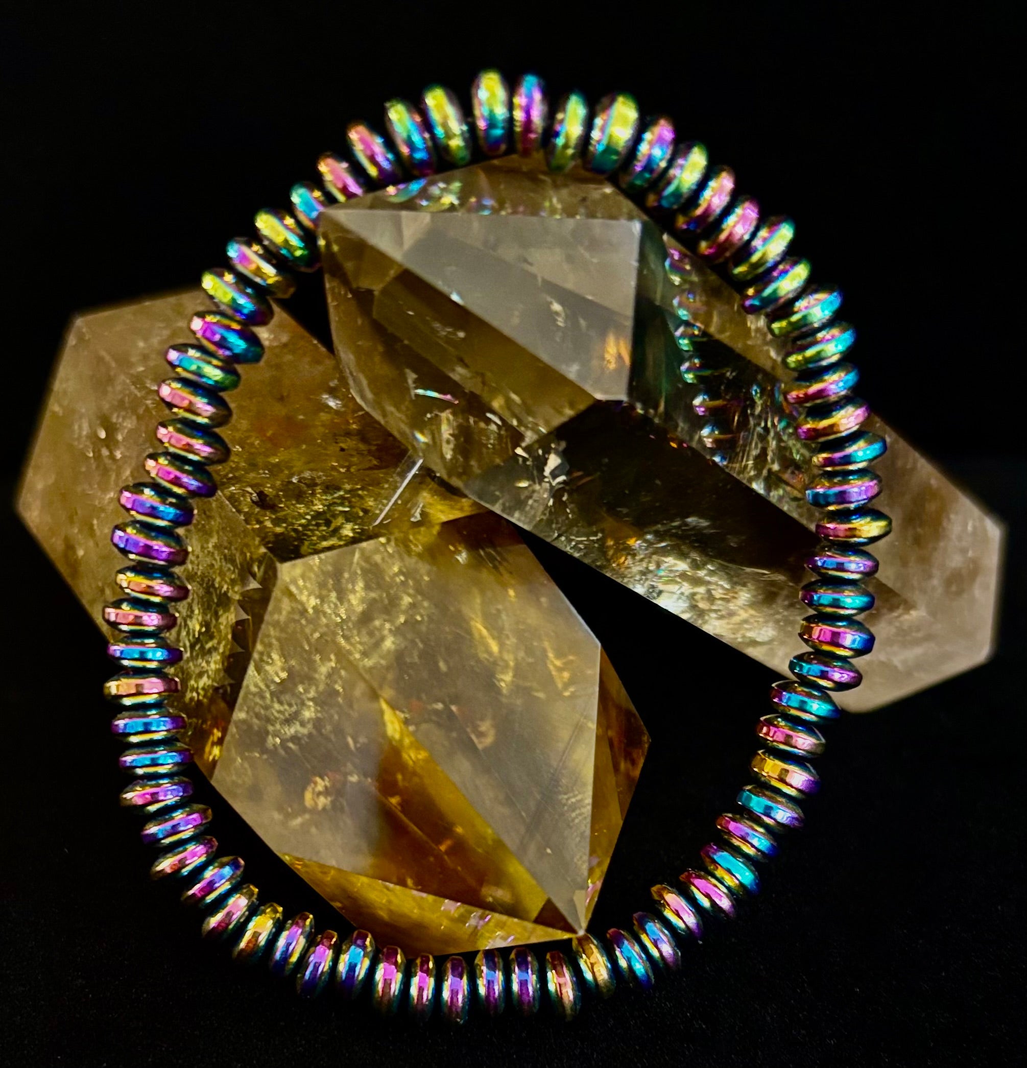 🌈 Rainbow Hue Metal Bracelet – Medium to Large Wrists | | Wiccan Center