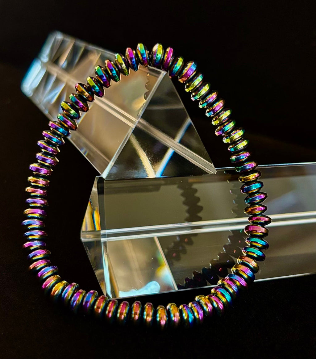 🌈 Rainbow Hue Metal Bracelet – Medium to Large Wrists | | Wiccan Center