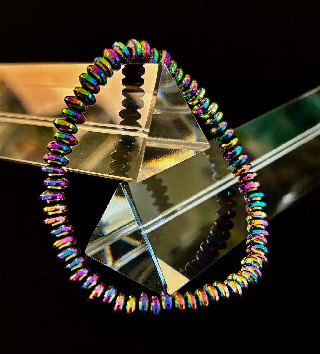🌈 Rainbow Hue Metal Bracelet – Medium to Large Wrists | | Wiccan Center