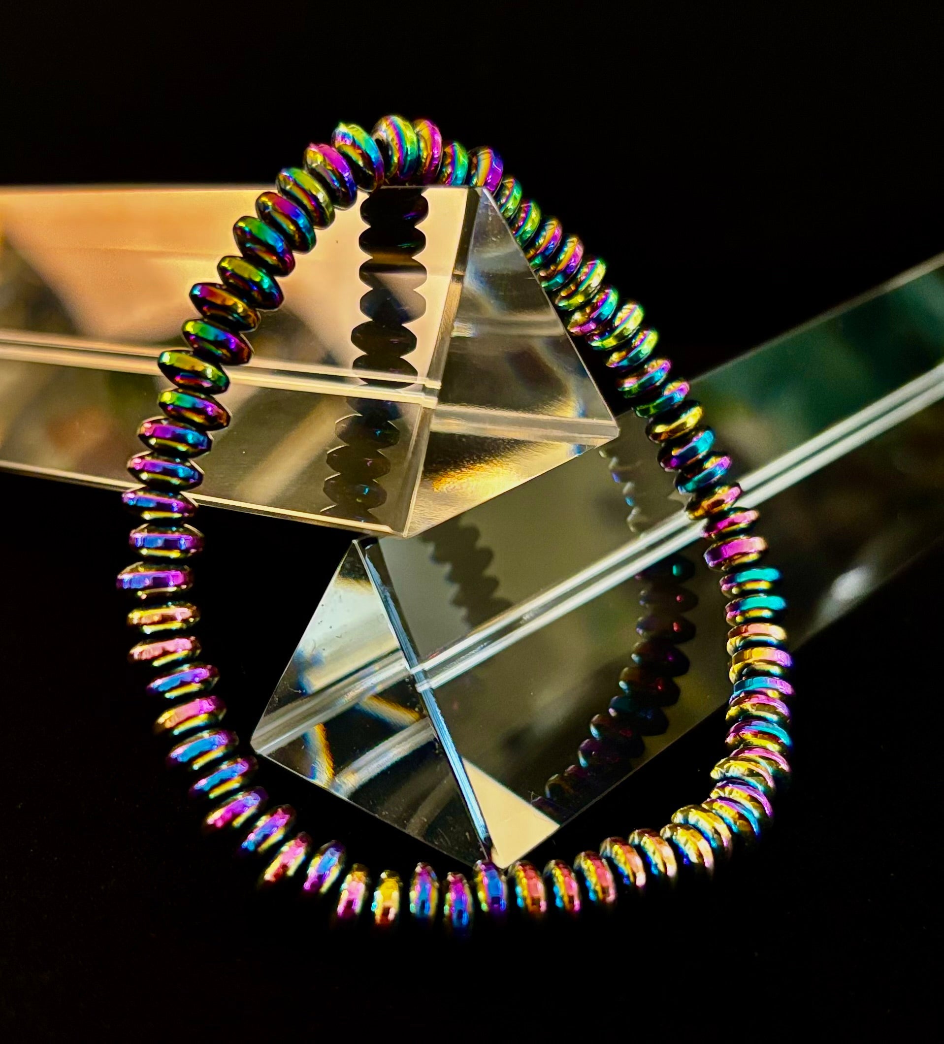 🌈 Rainbow Hue Metal Bracelet – Medium to Large Wrists | | Wiccan Center