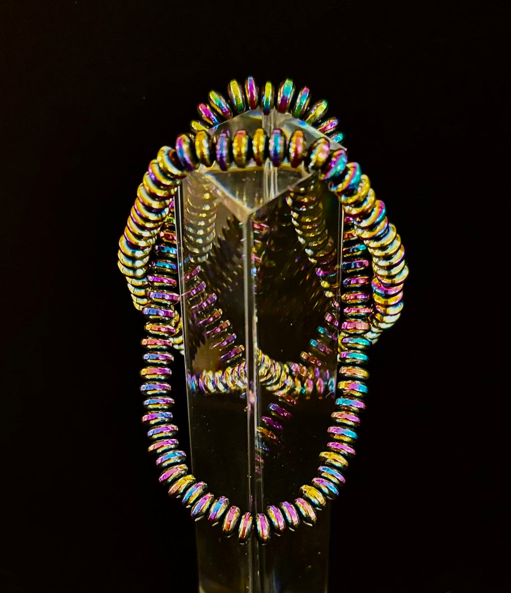 🌈 Rainbow Hue Metal Bracelet – Medium to Large Wrists | | Wiccan Center