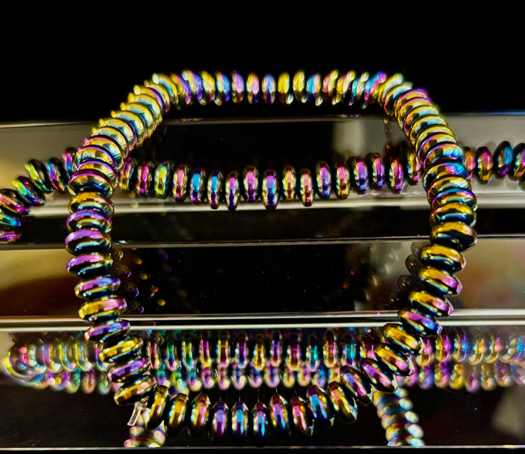 🌈 Rainbow Hue Metal Bracelet – Medium to Large Wrists | | Wiccan Center