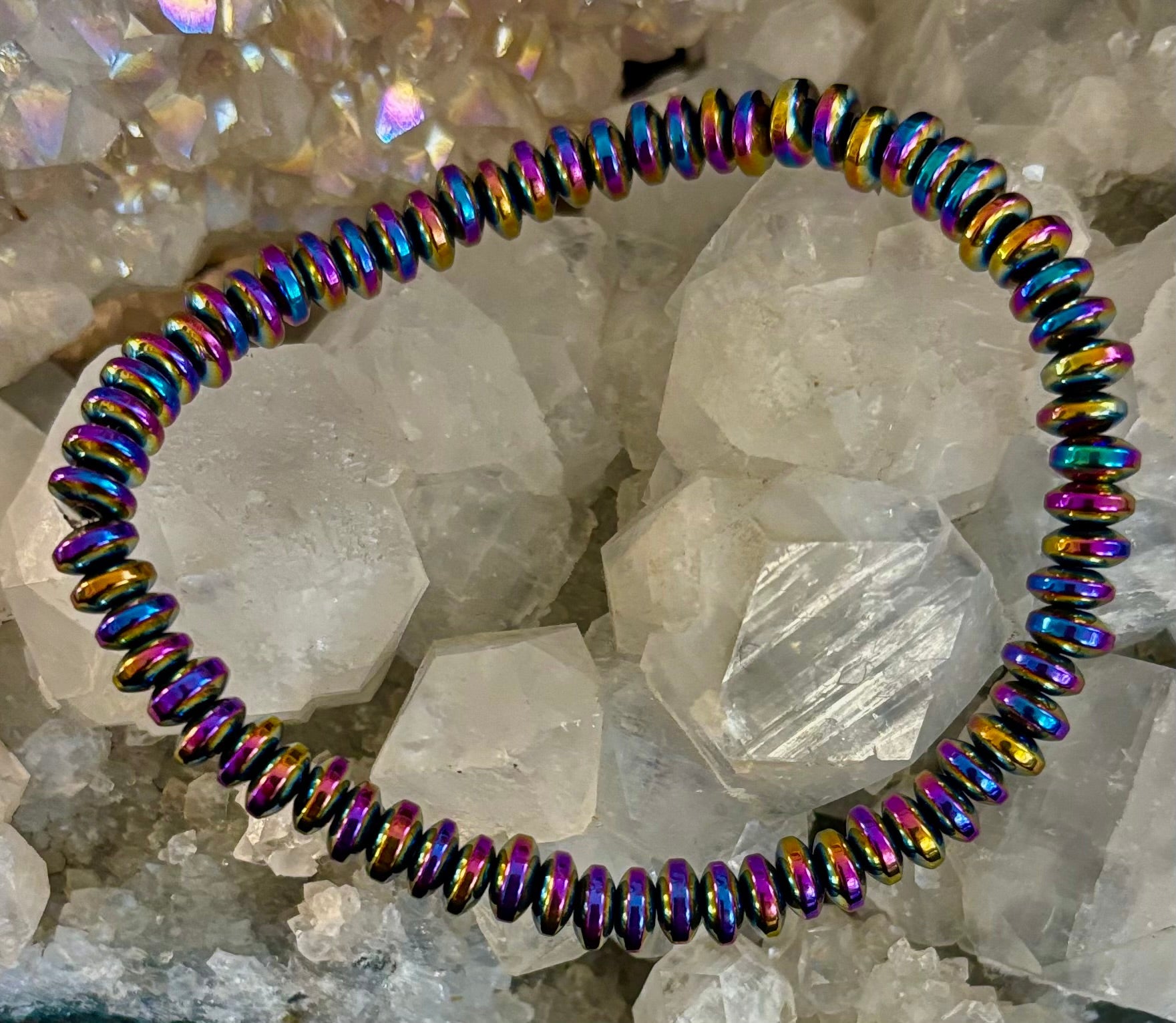 🌈 Rainbow Hue Metal Bracelet – Medium to Large Wrists | | Wiccan Center