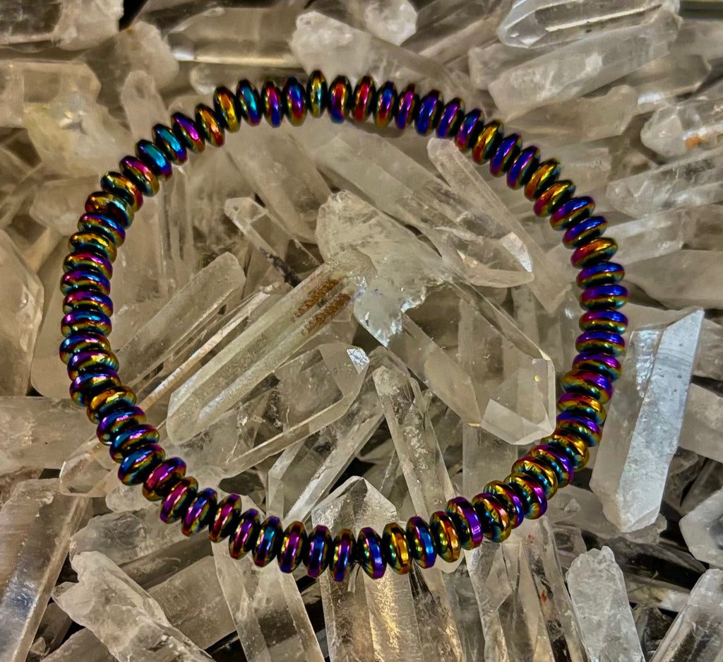 🌈 Rainbow Hue Metal Bracelet – Medium to Large Wrists | | Wiccan Center
