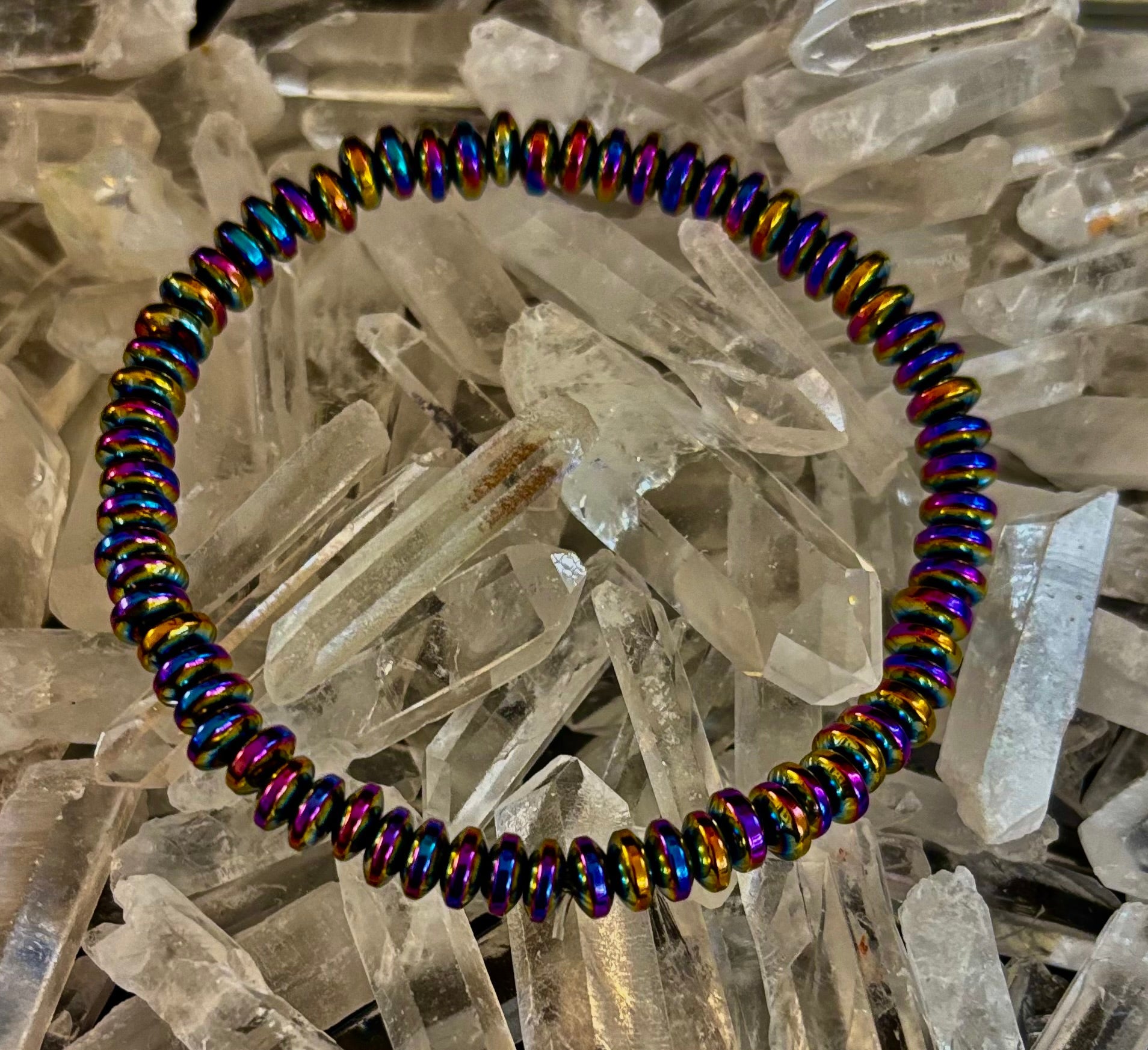 🌈 Rainbow Hue Metal Bracelet – Medium to Large Wrists | | Wiccan Center