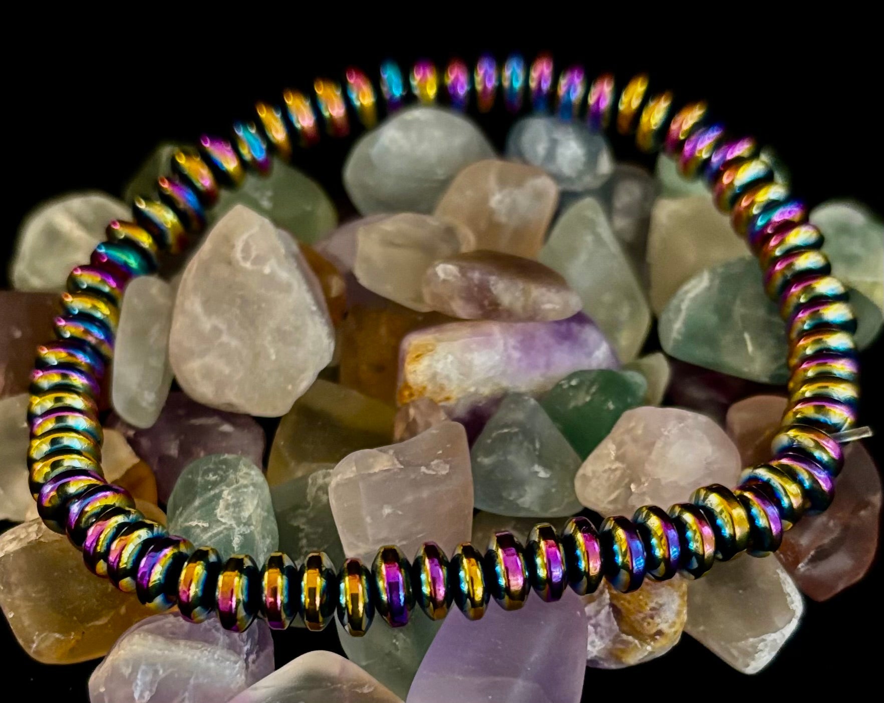 🌈 Rainbow Hue Metal Bracelet – Medium to Large Wrists | | Wiccan Center
