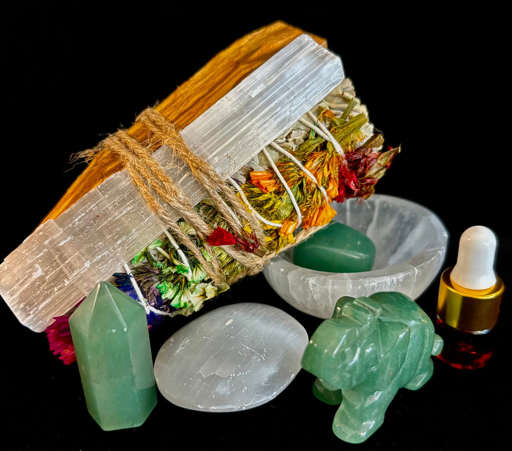 Prosperity & Protection Gift Box – Jade & Selenite Energy Set | | Wiccan Center