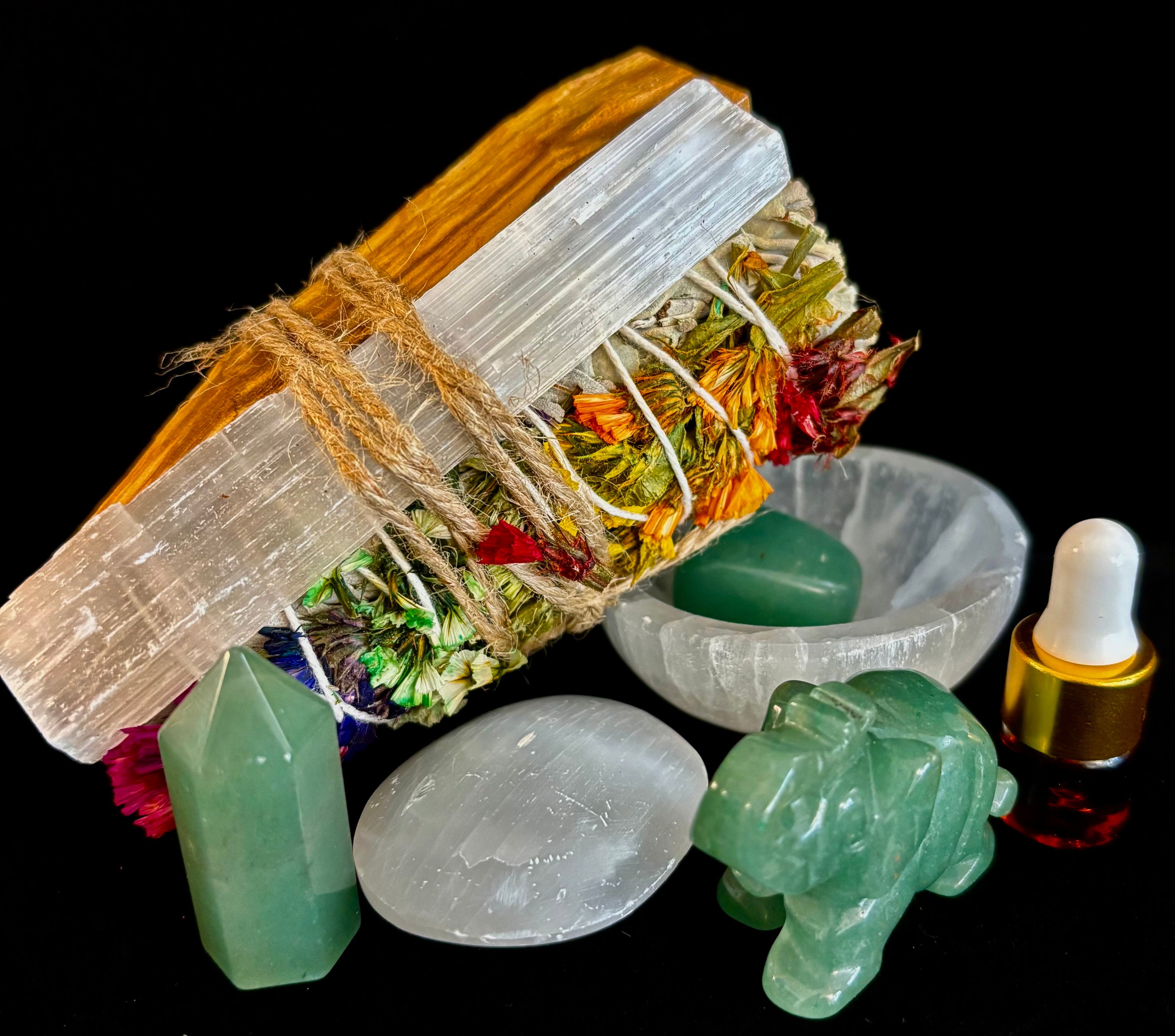 Prosperity & Protection Gift Box – Jade & Selenite Energy Set | | Wiccan Center