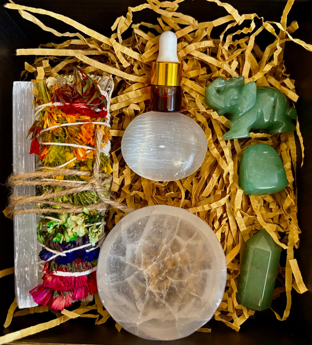 Prosperity & Protection Gift Box – Jade & Selenite Energy Set | | Wiccan Center