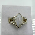 Sterling Silver Rainbow Moonstone Marquise Ring – Size 7 – Intuition, Protection & New Beginnings | Rings | Wiccan Center