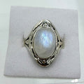 Sterling Silver Rainbow Moonstone Angel Ring – Size 9 – Intuition, Protection & New Beginnings | Rings | Wiccan Center