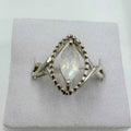 Sterling Silver Rainbow Moonstone Eye Ring – Size 9 – Intuition, Protection & New Beginnings | Rings | Wiccan Center