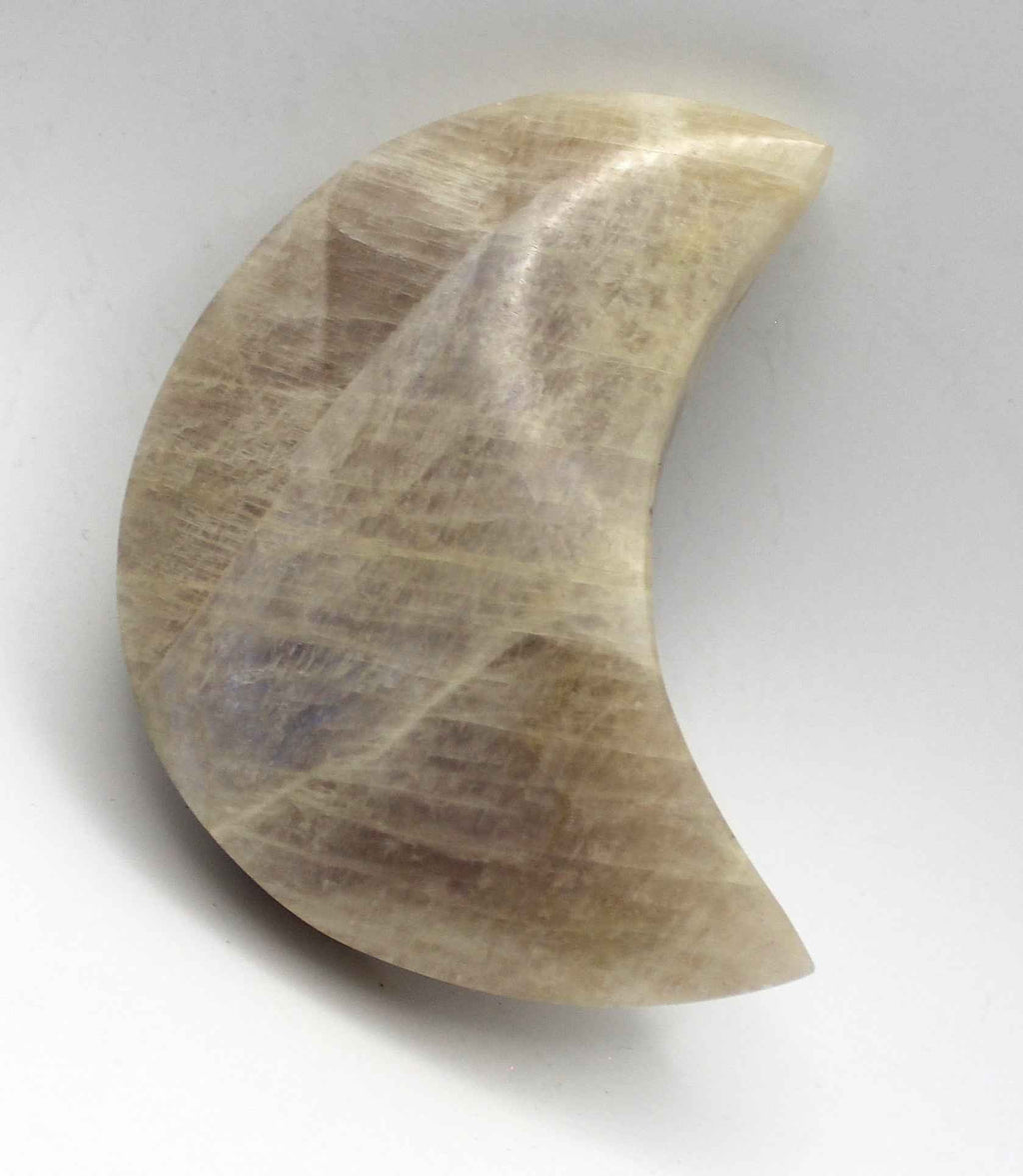 Moonstone Crescent Moon Carving – Intuition, New Beginnings & Emotional Balance | | Wiccan Center