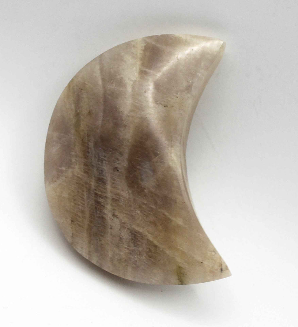 Moonstone Crescent Moon Carving – Intuition, New Beginnings & Emotional Balance | | Wiccan Center
