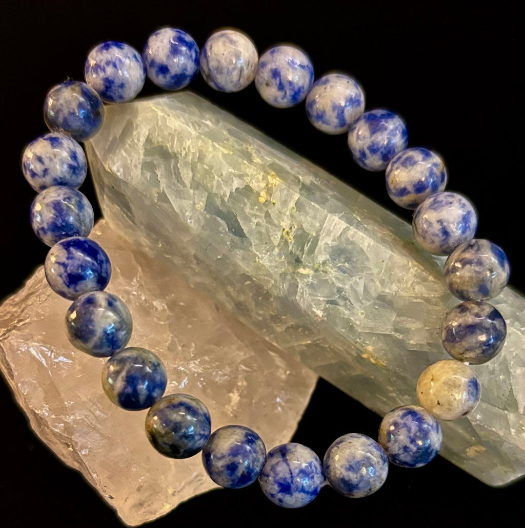 Blue Spot Jasper Beaded Bracelet – Medium Wrists | | Wiccan Center