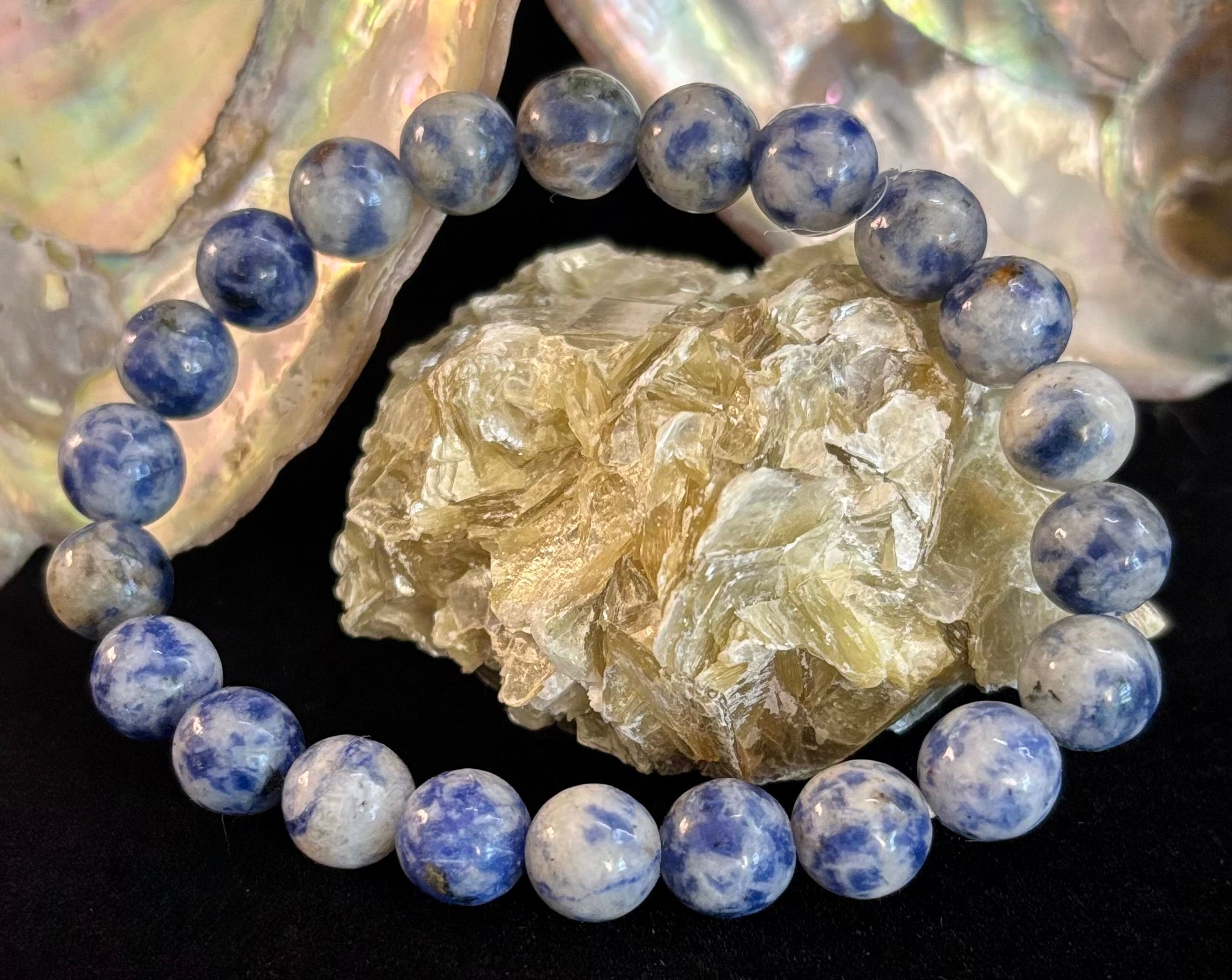 Blue Spot Jasper Beaded Bracelet – Medium Wrists | | Wiccan Center