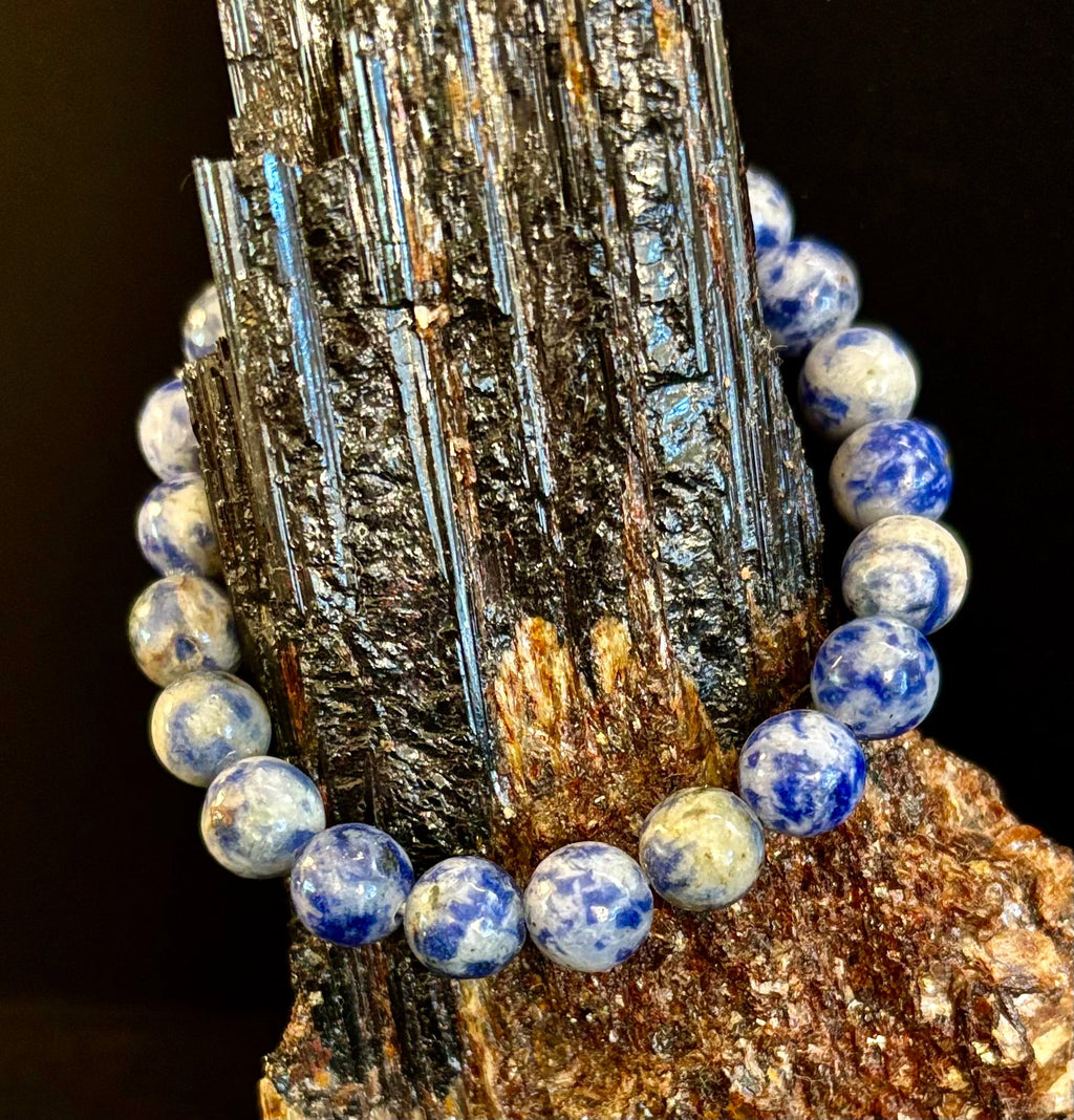 Blue Spot Jasper Beaded Bracelet – Medium Wrists | | Wiccan Center