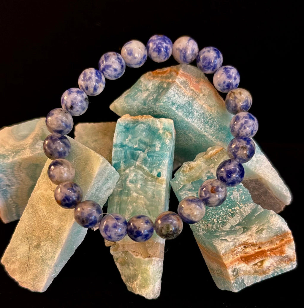 Blue Spot Jasper Beaded Bracelet – Medium Wrists | | Wiccan Center